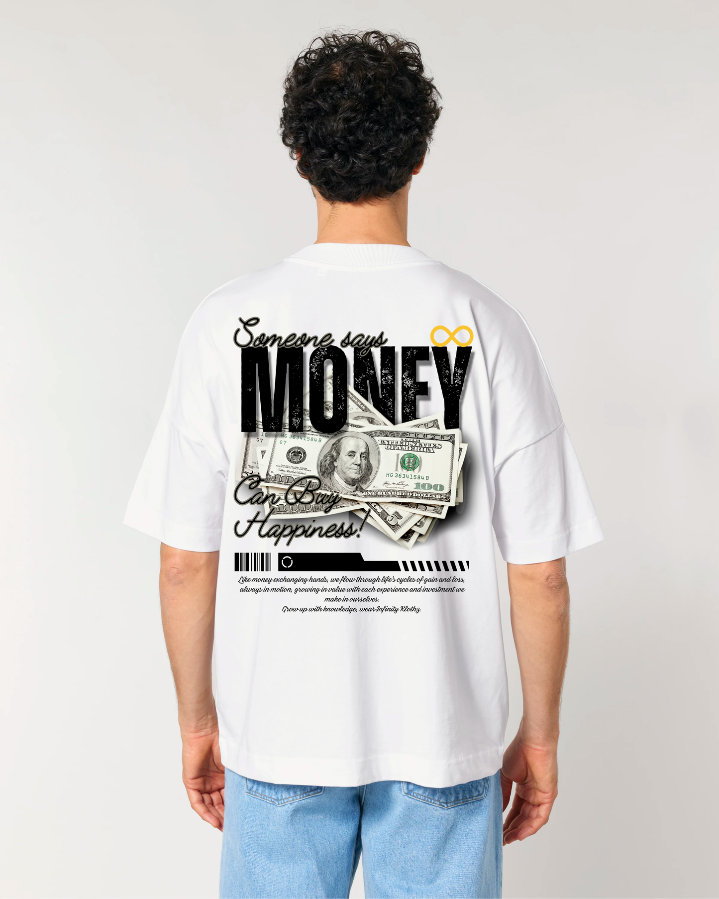 Camiseta Oversize "Money = Happiness"