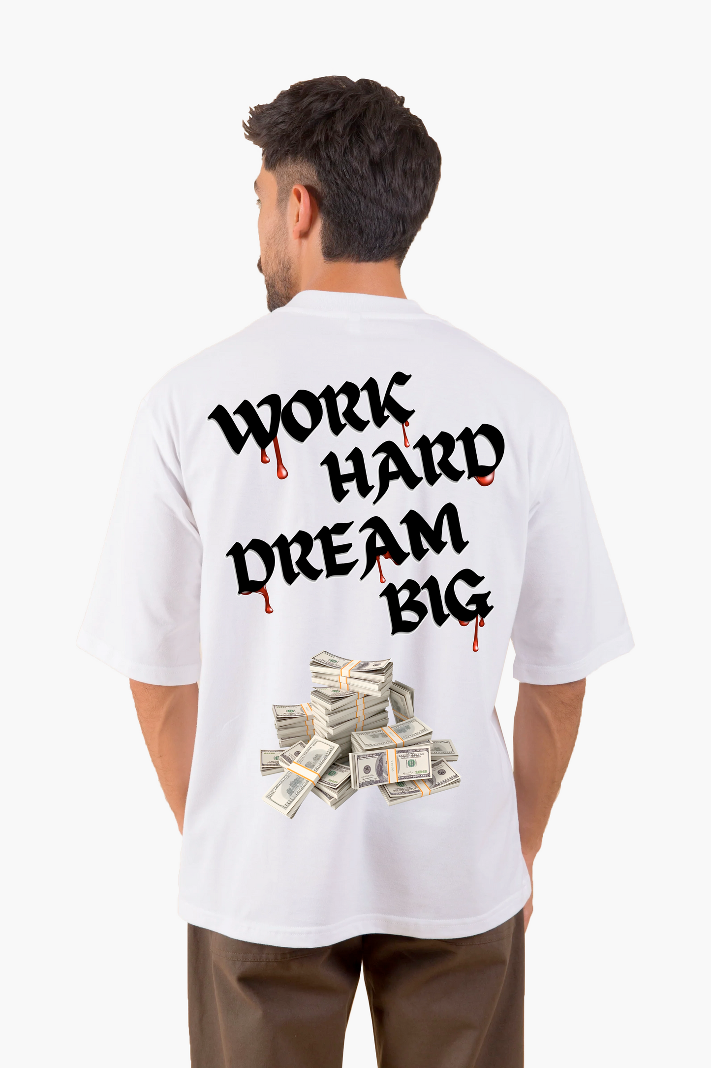 Camiseta Oversize ''Work Hard Dream Big"